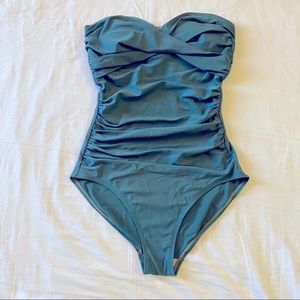 Merona strapless one-piece swim suit Sz M LONG